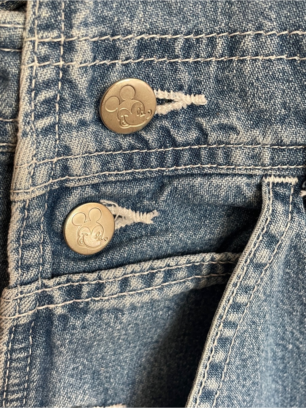 Disney Blue Denim Short Overalls with Mickey & Friends Embroidery - Picture 2 of 14